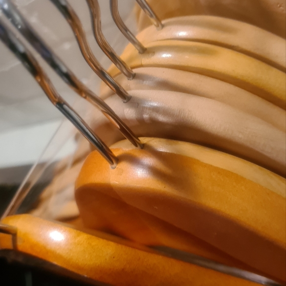 Pack of 10 strong wooden vintage hangers The poshers favorite for coats 😀 - Picture 3 of 5